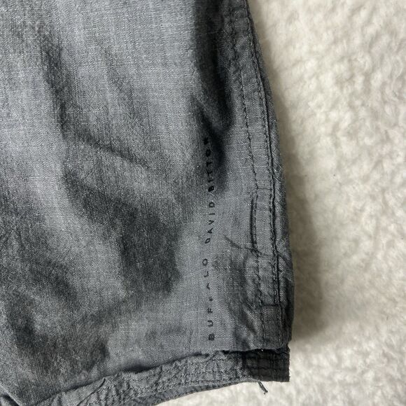 Buffalo David Bitton Short Sleeve Shirt Grey L Casual Button - Picture 7 of 7